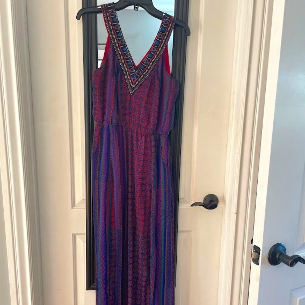 Francesca's multicolor bohemian wedding dress Maxi beaded